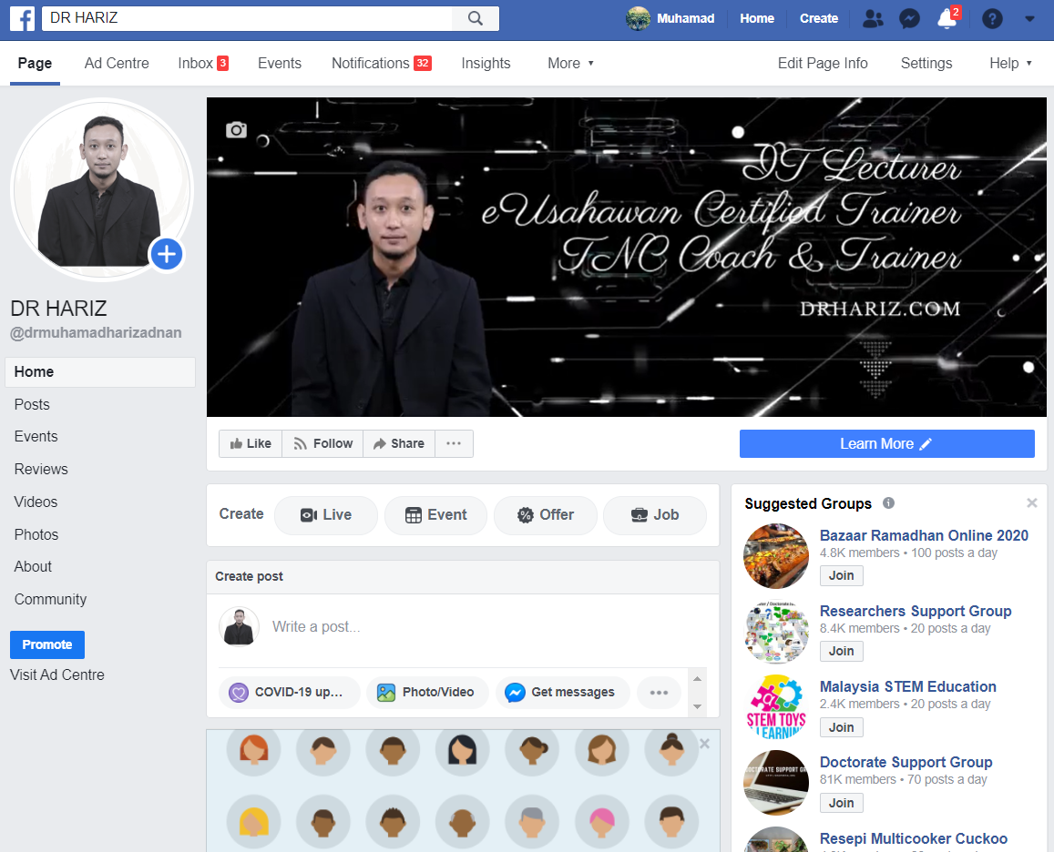 How to Create Facebook Page (Cara Buat Facebook Page) - Video oleh Dr. Muhamad Hariz